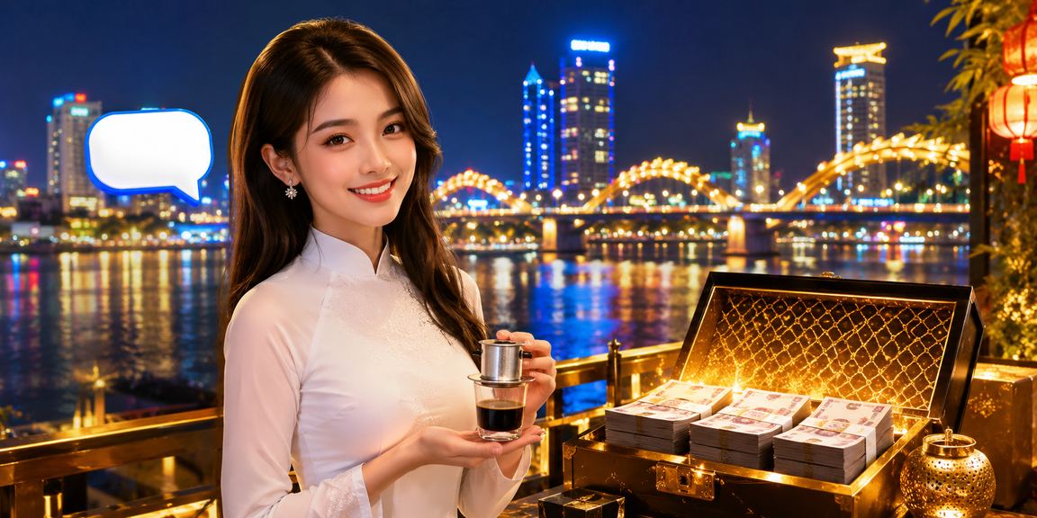 Người dùng tại Đà Nẵng mặc áo dài sử dụng ứng dụng ct5 trên điện thoại di động