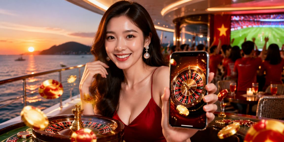 Người chơi tại Vũng Tàu thư giãn bên tách cà phê và tham gia roulette trực tuyến trên điện thoại